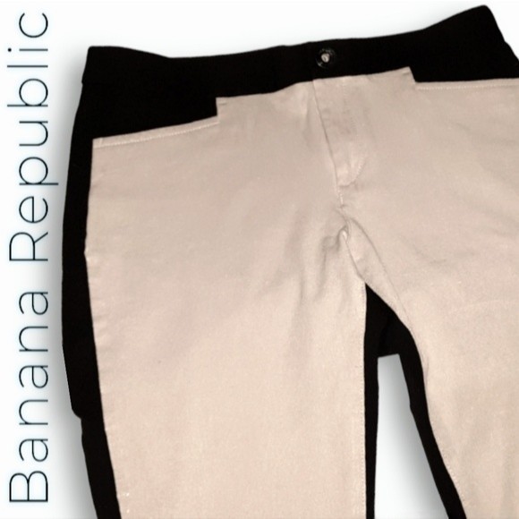 Banana Republic Sloan Fit Y2K Straight Leg Pants Khaki Front & Black Back, sz 4 - Picture 10 of 12
